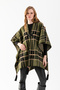 Striped Pattern Poncho, Fisherman's Stitching Button Detailed Poncho, Outerwear Poncho, Knitwear Knitted Chic Poncho - 3