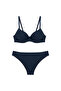 Aria Patterned Supported Navy Blue Bra Set - 6