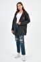 Hooded Shoulder Detailed Long Cardigan (B22-30305)