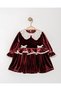 Baby Girl Dress Velvet Baby Girl Lace Detailed Baby Collar Stylish Dress 9-24 Months - 2