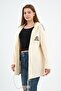 Hooded Shoulder Detailed Long Cardigan (B22-30305) - 3