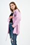 Hooded Shoulder Detailed Long Cardigan (B22-30305) - 6