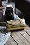Women's Gold Double Belt Detailed Evening Clutch Bag - 3