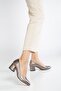 Women's Short Heeled Shoes Platinum Chanel Material Thick Heeled - 2