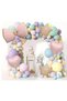 Retro Pink Color Bow Makaron Pink Star Beige Heart Foil Ballone Birthday Party Set Ornament - 3