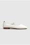 Women's White Ballerina Banded Elastic Daily Ballerina Casual Shoes - 4