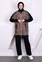 Black Sequined Leopard Modal Tunic with Pants - 3