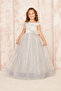 Gray Embroidery Girl's Evening Dress