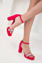 Fuchsia Matte Satin Women's Classic Heeled Shoes 20172 - 5