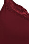 Bordo Dantelli ve Kurdele/Fiyonk Detaylı İp Askılı Viskon Örme Pijama Takımı THMSS20PT0134 - 8