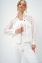 Women's White Double Pocket Gold Button Detailed Scalloped Jacket Alc-X13434 - 4