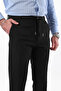 Siyah Slim Fit Beli Bağlama Detaylı Lastikli Kumaş Dokuma Pantolon TMNAW25PL00027 - 5