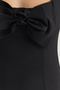 Black A-Line Bow Detail Woven Stylish Dress Tprss25El00092 - 6