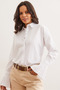 Women's White Pleated Cuff Detailed Shirt GML-19001275 - 3