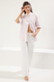 Light Pink Oversize Woven Shirt with Stone Detail Twoaw24Go00168 - 3