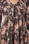 Çok Renkli Soyut Büzgü / Drape Mini Soyut Baskılı Pilise Vücuda Oturan Örme Elbise TWOSS25EL00099 - 4