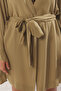 Haki Kolu Fırfırlı Volanlı Viskon Plaj Giyim Dokuma Büyük Beden Kimono&Kaftan TBBSS23DE00001 - 3