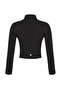 Siyah Soft Fırçalı Kumaş Fermuarlı Örme Spor Ceket/Sweatshirt THMSS25SK00000 - 8