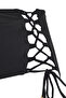High Waist Black Bikini Bottom - Vut Out Window Detail, Tie up Tbess25Ba00034 - 8