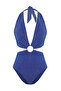 Saks Derin V Yaka Cut Out Detaylı Aksesuarlı Simli Regular Mayokini TBESS25MY00005 - 8