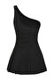 Black One-Shoulder Covered Shorts Skirt Basic Swimsuit Tbess25Ma00061 - 7