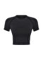 Siyah Seamless/Dikişsiz Crop Örme Takımlanabilir Spor Üst/Bluz THMSS25BZ00004 - 6