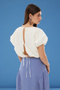 Bej Balon Kalıp Crop Dokuma Bluz TWOSS25BZ00162 - 5