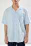 Mavi Oversize Fit Yazlık Pamuklu Gömlek TMNSS23GO00080 - 3