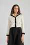 Sailor Collar Tweed Jacket Ecru - 2