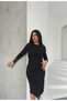 Women's Black Long Sleeve Lined Tulle Dress - 2