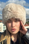 Beige Plush Hat |   Faux Fur Russian Slavic Kazakh Mongolian Eskimo Style Casual Women's Hat - 2