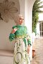 Women's Hijab Patterned Belted Long Viscose Dress - 4