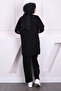 Black Sequined Leopard Modal Tunic with Pants - 4