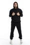 Men's Elastic Loose 3 Thread Winter Jogger Black Sweatpants - 4