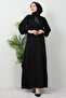 Chain Button Detail Dress Black - 3