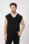 V-Neck Zero Sleeve T-Shirt Black - 3