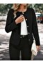 Women's Long Sleeve Round Neck Front Buttoned Stamp Jacket
