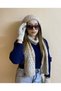 Women's winter knit beanie, scarf, and glove set with braided hair design - valentine's day gift (3-piece set) - 3