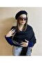 Double-Sided Black Shawl and Wool Felt Painter Beret Set - Valentine's Day Gift - 3