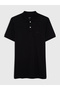 Men's Black Logo Piqué Polo Collar T-Shirt - 5