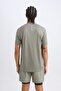 Crew Neck Printed Fit Slim Fit Athlete T-Shirt - Short Sleeve X6142Az25Sp - 7