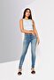 Women Super Slim Skinny Fit Washed Stretchable Denim Jeans, Light Blue - 2