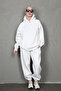Ecru Hooded Oversize Women's Tracksuit Set Mg1905 - 2