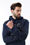 Navy Blue Printed Hooded Men's Sweatshirt with Pocket Detail 7062 - 3