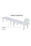 Meeting Table Conference Table with Wire Management & Metal Legs-8 Seater, U-Leg (White) - 2