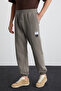 Rowan Men's Organic Cotton Relaxed Fit Fleece Lined Jogger Gray Sweatpants with Ornamental Labels