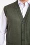 Men's Fine Wool Knit Khaki Green Knitwear Vest - 2