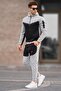Orange and Gray Zip-Up Men's Tracksuit Set 5697 - 2