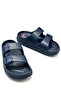 Double Buckle Lightweight Eva Summer Beach Slippers Pool Slippers Washroom Slippers Navy Blue - 3