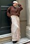 Shiny Stone Color Wrinkled Pattern Women's Skirt Mg2290 - 4